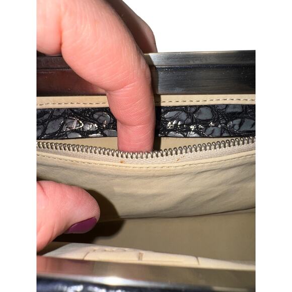 Purse / Tardini / Alligator Leather / Clutch / Shoulder Bag / Black / Authentic - Picture 9 of 12